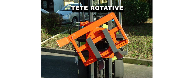 Accessoire pour chariot élévateur : TETE ROTATIVE, adapté par MANUPROVENCE