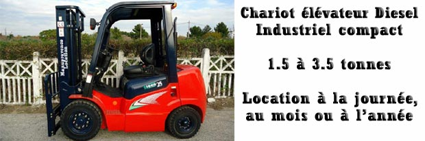 Location de chariot élévateur industriel 1.5 à 3.5 tonnes